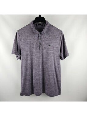 Travis Mathew Shirt Men XL Purple Heathered S/S Golf Polo